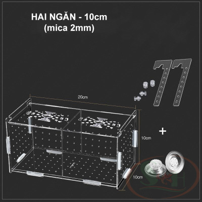 Box mica DIY hít treo đa năng lồng tách dưỡng cây cá tép