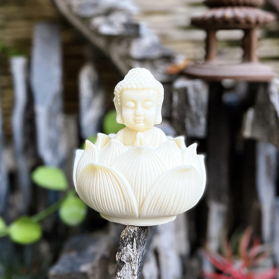 Tượng Phật Ngồi Đài Sen Cầu Bình An Phụ Kiện Ô Tô , Trang Trí Ban Thờ - Tượng Phong Thủy - Hàng CHính Hãng MINIIN