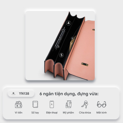 Túi Yuumy ( Thời trang nữ đi chơi nắp gập size 22 - Túi đeo chéo da Seasand YN138 )