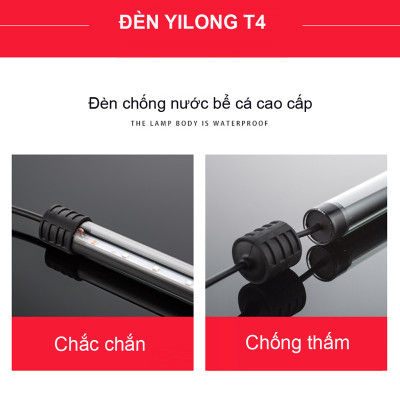 Đèn led bể cá 50 - 60cm YILONG T4-50LED ánh sáng trắng cao cấp