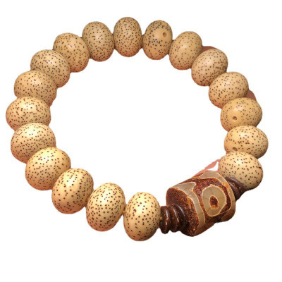  VÒNG TAY CHUỖI HẠT BỒ ĐỀ TINH NGUYỆT TỰ NHIÊN PHỐI DZI TÂY TẠNG 