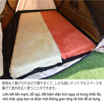 Lysin - đệm nằm dã ngoại (roonjgcm dày 8cm, chất liệu da lộn) tự bơm hơi thoảng mái chống thấm nước cắm trại ngoài trời, picnic du lịch camping có thể liên kết với nhau