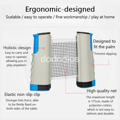 Combo 2 Vợt Bóng Bàn Tặng Kèm 3 Quả Bóng Bàn + Kẹp Trụ Lưới Bóng Bàn Rút Gọn Nhựa ABS 1,7m Chính Hãng dododios