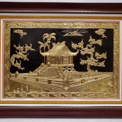 TRANH ĐỒNG VÀNG NGUYÊN CHẤT, CHÙA MỘT CỘT-VĂN MIẾU QUỐC TỬ GIÁM