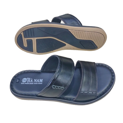 Dép Nam Quai Ngang Da Bò Thật TiTi ĐÔ Cao Cấp DNA2154d