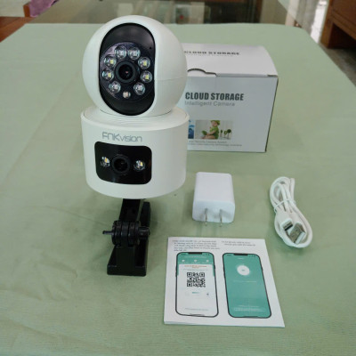 Camera Wifi 2 Mắt 8MpX Siêu Nét Xoay 360 Độ - Đàm Thoại & Chống Trộm Hiệu Quả