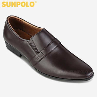 Giày tây nam da bò đế cao su mũi nhọn SUNPOLO TAY-07
