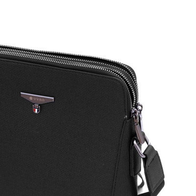 Túi đeo chéo nam da cao cấp đựng máy tính bảng mini màu trơn da sần chống trầy xước chính hãng YVan 2072-1