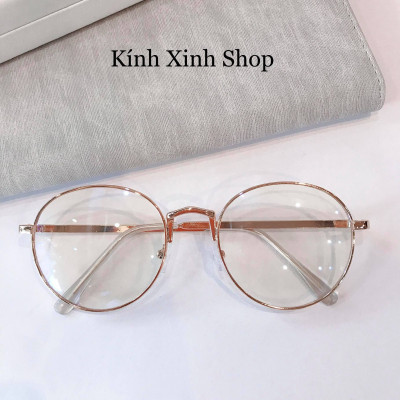 Kính Giả Cận Chống Ánh Sáng Xanh, Chống Mỏi Mắt, Gọng Kính Cận Nam Nữ Mắt Tròn Không Độ Hàn Quốc