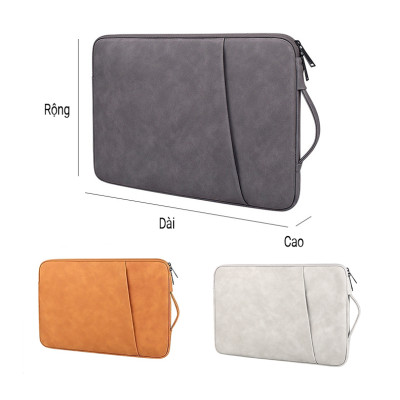 Túi Chống Sốc Laptop Teement TM01 2 Ngăn Có Quai Xách Đứng, Vân Da Mịn Chất Liệu Da Chống Thấm Nước Bảo Vệ Cho Macbook, Laptop, 13 Inch, 14 Inch, 15 Inch, 15.6 Inch- Hàng Chính Hãng 