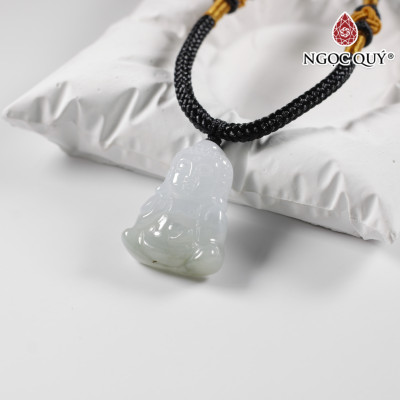 Mặt dây chuyền phật Bảo Bao đá cẩm thạch type A cầu bình an cho bé 27x18mm mệnh hỏa mộc - Ngọc Quý Gemstones