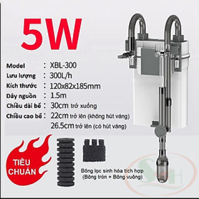 Lọc treo Xiaoli Sunsun XBL 300, 400, 500, 600 kèm hút váng lọc bể cá thủy sinh