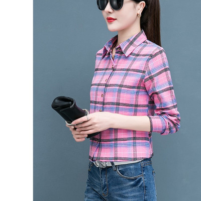 Áo Sơ mi nữ Haint Boutique thiết kế áo sơ mi kẻ caro HB22