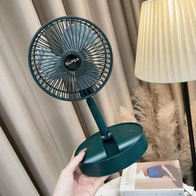 Quạt Tích Điện Để Bàn Mini Gấp Gọn - Xoay 360 Độ, 3 Tốc Độ, Pin Dung Lượng Lớn