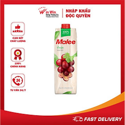 Nước Ép Nho Malee 1L - Nhập Khẩu Thái Lan | Malee 100% Grape Juice 1L