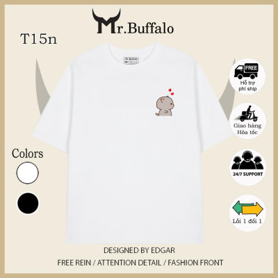 Áo đôi , áo thun cặp nam nữ tay lỡ Unisex form rộng CÓ BIGSIZE vải cotton T15nT16n- Mr.Buffalo