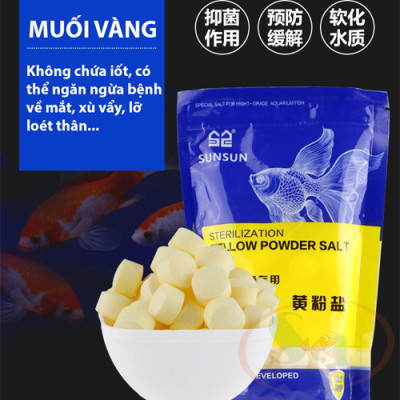 Viên nén muối khoáng Sunsun Sterilization Salt xử lý bệnh dưỡng cá tép