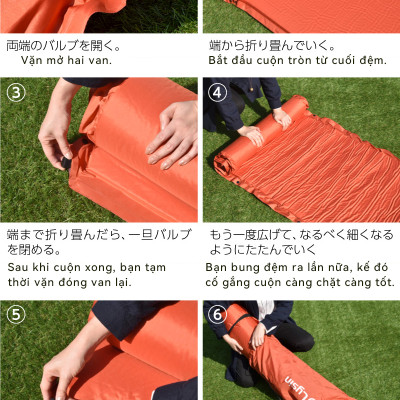 Lysin - đệm nằm dã ngoại (rộng 70cm dày 8cm, chất liệu polyetylen) tự bơm hơi thoảng mái chống thấm nước cắm trại ngoài trời, picnic, du lịch camping có thể liên kết với nhau