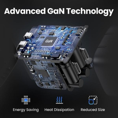 Ugreen UG90902CD318TK 20W Bộ sạc nhanh Nexode GaN USB Type-C PD3.0 qc4.0 Màu Space Gray chuẩn cắm US - HÀNG CHÍNH HÃNG