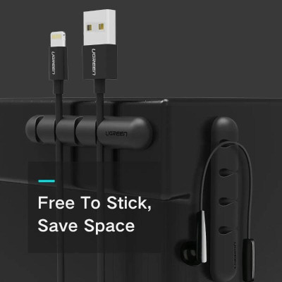 Ugreen UG50257LP114TK Màu Đen Gá đỡ kẹp dây sạc cao su 4 Khe - HÀNG CHÍNH HÃNG