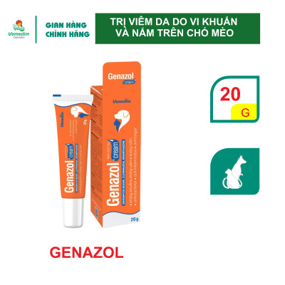 GENAZOL CREAM Kem Bôi Nấm Da, Kháng Khuẩn cho Chó Mèo tuýp 20g
