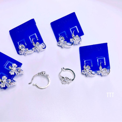 Bông tai nơ đá chất liệu bạc s925 MS05a