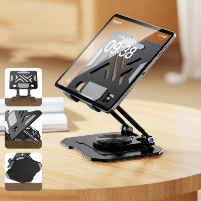 Kệ đỡ giá đỡ đế tản nhiệt cho laptop máy tính bảng hợp kim nhôm gấp gọn xoay 360 độ nhiều nấc độ cao K31- Hàng chính hãng