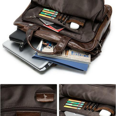 Cặp nam công sở da bò cao cấp BHM9205 Túi xách nam.Vừa laptop đến 17inch.