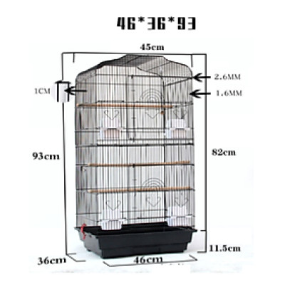 1 Lồng T7 (46*36*93) bằng thép sơn tĩnh điện dùng nuôi vẹt LB, cockateil, sun, greencheck, monk, lory, yến phụng, cu gáy