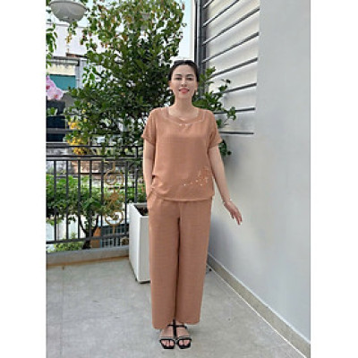 ️Đồ Bộ Trung Niên️  Đồ Bộ Trung Niên Nữ Trẻ Trung , Quần Áo Sang Trọng Cho Mẹ Chất Đũi Nhật Phối Lưới Mềm Mát