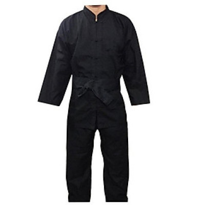 Bộ Đồ Võ phục Võ Cổ Truyền Màu Đen Trơn Nhiều Size Kèm Đai | Quần Áo Tập Võ Kung Fu, Trang Phục Võ Thuật Kungfu | Đồng Phục Tập Võ Võ Cổ Truyền Đen Trơn