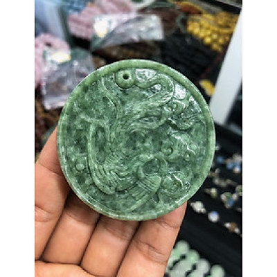 Mặt dây chuyền phượng hoàng phong thủy đá ngọc phỉ thúy