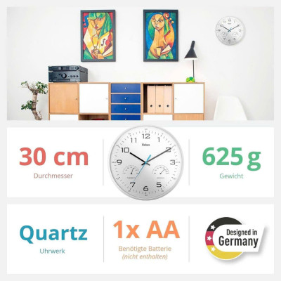 ĐỒNG HỒ TREO TƯỜNG MEBUS NỘI ĐỊA ĐỨC size 30cm Hàng chính hãng