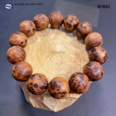 Vòng Gỗ Nu Ngọc Am Để Mộc Dáng Tròn Vân Vip Mùi Thơm Ngọt Ngào - BH692