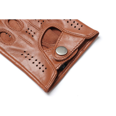 Găng tay nam hở ngón cao cấp BHYST37 Bao da phượt. Da cừu nguyên tấm, Thoải mái lái xe, thật tay