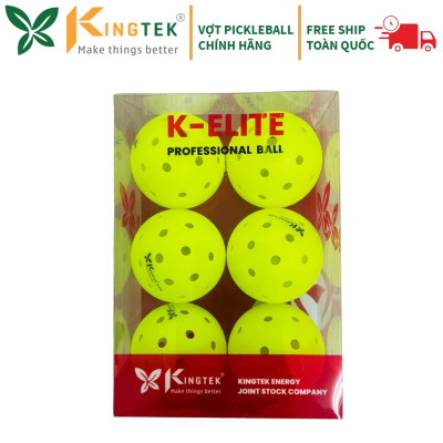 Bóng Pickleball tiêu chuẩn thi đấu Kingtek K-Elite | Hộp 06 bóng