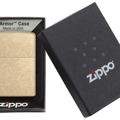 Bật lửa Zippo Tumbled Brass Armor 28496