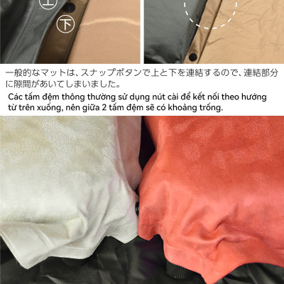 Lysin - đệm nằm dã ngoại (roonjgcm dày 8cm, chất liệu da lộn) tự bơm hơi thoảng mái chống thấm nước cắm trại ngoài trời, picnic du lịch camping có thể liên kết với nhau