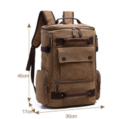 Balo du lịch nam vải canvas cao cấp Dành Cho Đi Học, Dã Ngoại, Đi Phượt, Đựng Laptop (14-17")