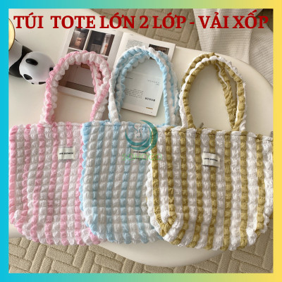 [CHỌN MẪU]-Túi Tote đeo vai chất xốp thiết kế xếp ly có sức chứa lớn phong cách Hàn Quốc
