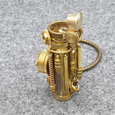 Vỏ Hột Quẹt Bật Lửa TC12 Thiết Kế Thủ Công Kiểu Dáng Độc Lạ Nhỏ Gọn Màu Vàng - Dùng Xăng Bấc Đá Cao Cấp