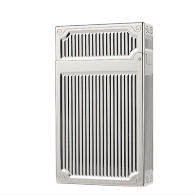 Vỏ Hột Quẹt Bật Lửa Upon Gas Đá D118B Họa Tiết Kẻ Dọc Cách Điệu Hoa Văn 4 Góc Màu Bạc - Dùng Gas Đá Cao Cấp