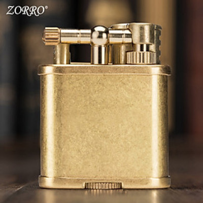 Vỏ Hột Quẹt Bật Lửa Zorro Z597-001 Thiết Kế Độc Lạ Màu Vàng Bụi - Dùng Xăng Bấc Đá