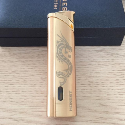Vỏ Hột Quẹt Bật Lửa khò 1 tia Honest BCZ233-3 hiển thị mức nhiên liệu đẹp độc lạ - dùng gas cao cấp ( Giao màu ngẫu nhiên )
