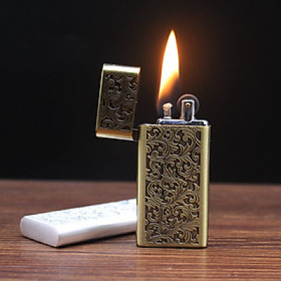 Vỏ Hột Quẹt Bật Lửa Xăng Đá Dolphin HY-699H Hoa Văn Độc Lạ - Nhiều Màu