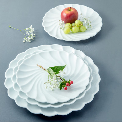 Đĩa xoắn bô đê Long Phương bằng sứ trắng tròn cao cấp