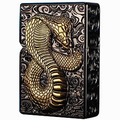 Vỏ Hột Quẹt Bật Lửa Xăng Đá Zorro Z91272 Hình Rắn 3D Đẹp Độc Lạ - Dùng Xăng Bấc Đá Cao Cấp