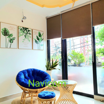 Ghế thư giãn papasan (nệm nhung xanh dương)