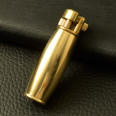 Vỏ Hột Quẹt Bật Lửa Xăng Đá Đồng Z66 Thiết Kế Đẹp Độc Lạ Màu Vàng Trơn - Dùng Xăng Bấc Đá Cao Cấp