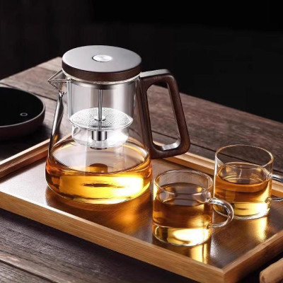 Ấm Trà Thủy Tinh, Bình Pha Trà Cao Cấp Chịu Được Nhiệt Độ Cao, Dung Tích 800ml
